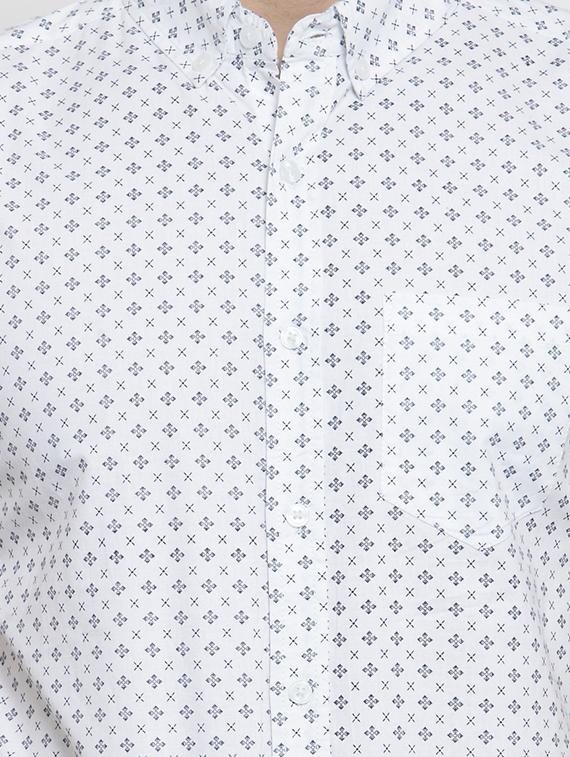 white printed casual shirt - 16225262 - Zoom Image - 5