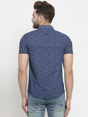 blue paisley printed casual shirt - 16225265 - Standard Image - 3