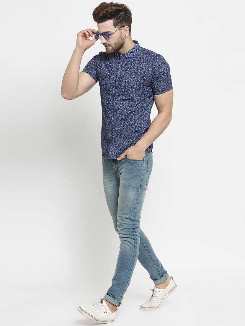 blue paisley printed casual shirt - 16225265 - Zoom Image - 4
