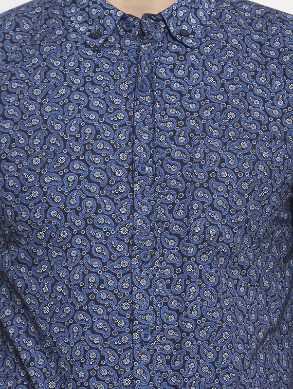 blue paisley printed casual shirt - 16225265 - Zoom Image - 5