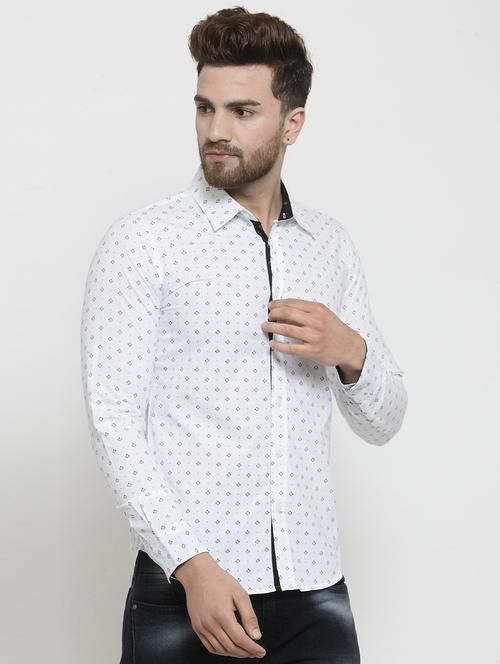 white printed casual shirt - 16225272 - Standard Image - 1