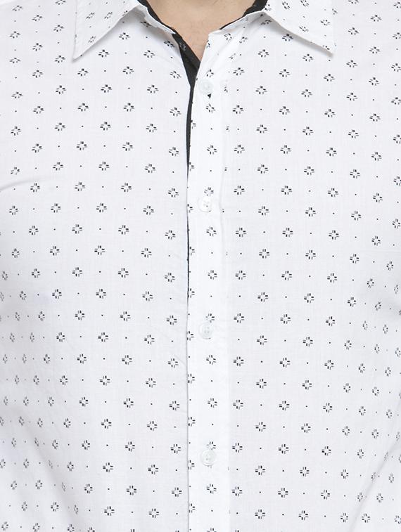 white printed casual shirt - 16225272 - Zoom Image - 4