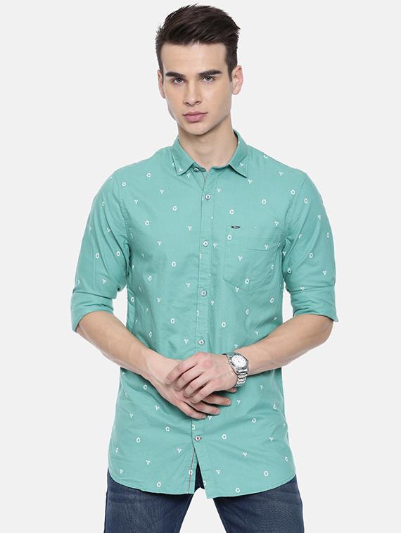 blue printed casual shirt - 16225844 - Zoom Image - 1