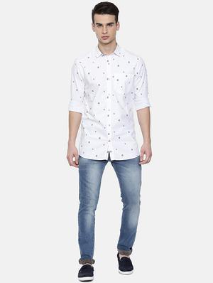 white printed casual shirt - 16225877 - Standard Image - 4