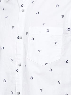 white printed casual shirt - 16225877 - Standard Image - 5