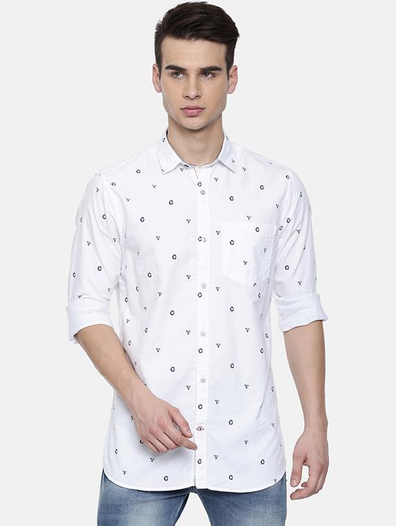 white printed casual shirt - 16225877 - Zoom Image - 1