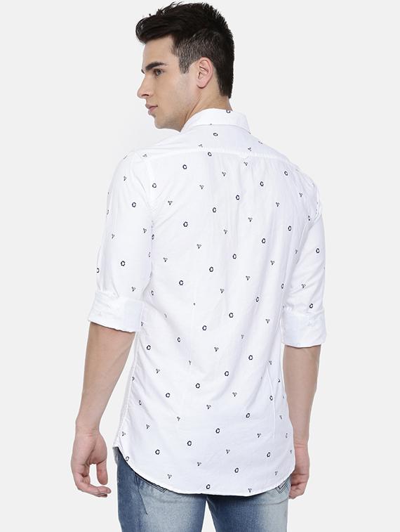 white printed casual shirt - 16225877 - Zoom Image - 3