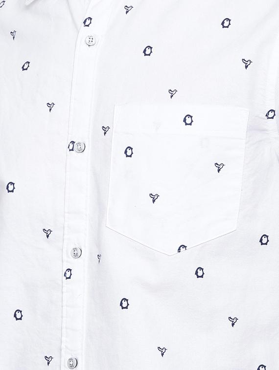 white printed casual shirt - 16225877 - Zoom Image - 5