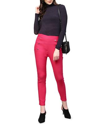 button detail mid rise treggings - 16225914 - Standard Image - 4