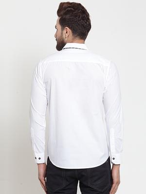 white solid casual shirt - 16225957 - Standard Image - 3