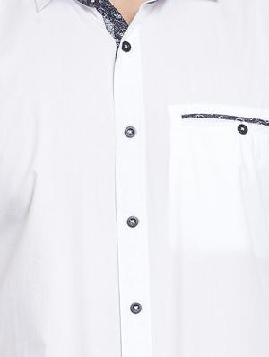 white solid casual shirt - 16225957 - Standard Image - 5