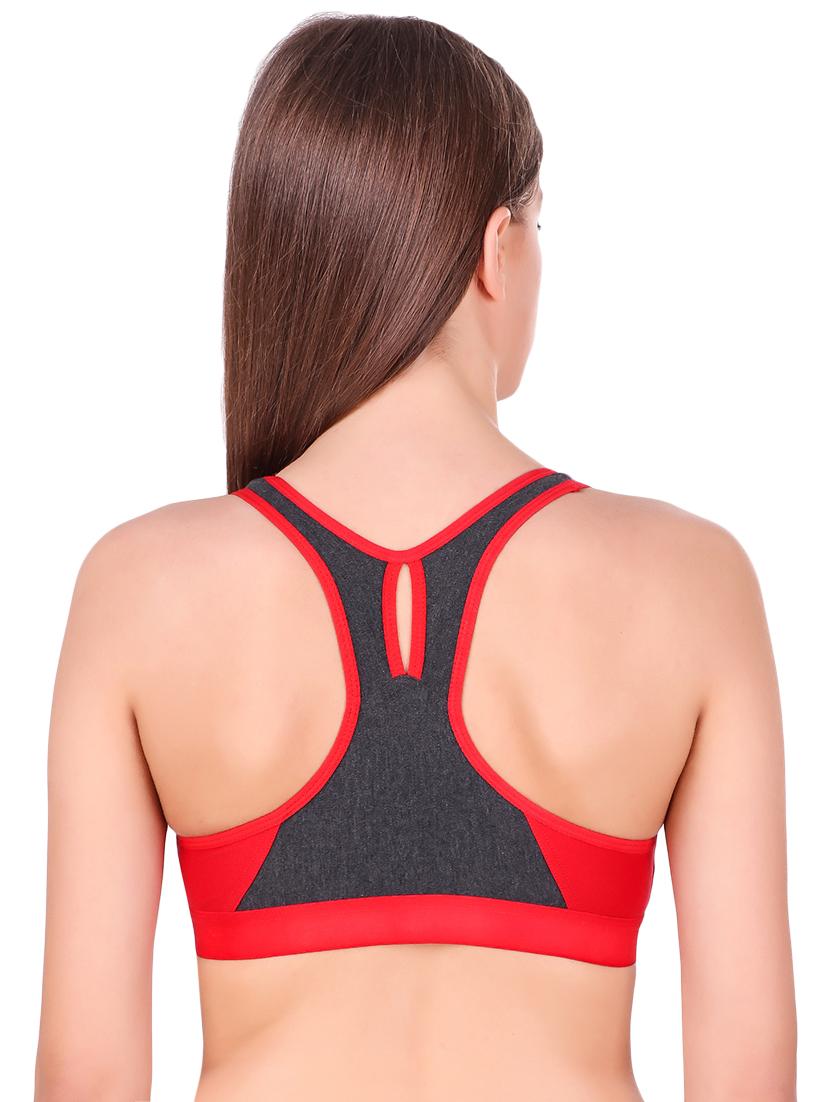 racer back color block sports bra - 16225970 - Zoom Image - 2
