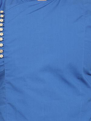 blue solid long kurta - 16226440 - Standard Image - 5