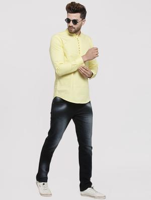yellow solid short kurta - 16226448 - Standard Image - 4