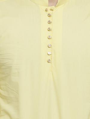 yellow solid short kurta - 16226448 - Standard Image - 5