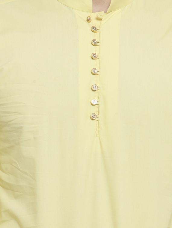 yellow solid short kurta - 16226448 - Zoom Image - 5