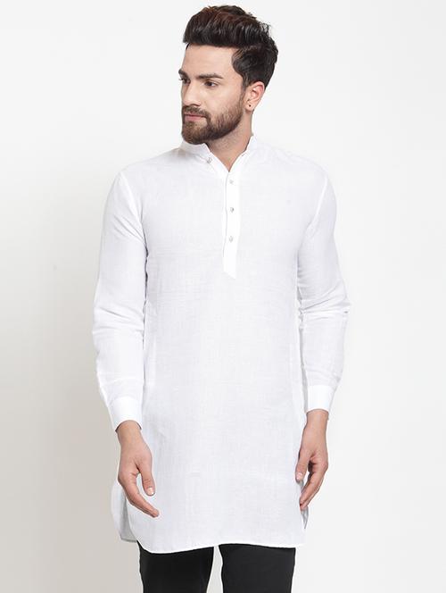 white solid long kurta - 16226452 - Standard Image - 1