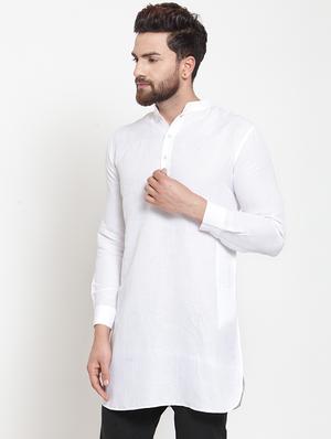 white solid long kurta - 16226452 - Standard Image - 2