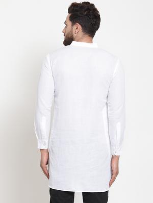 white solid long kurta - 16226452 - Standard Image - 3