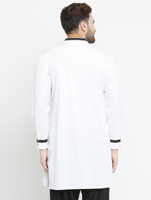 white solid long kurta - 16226455 - Standard Image - 3
