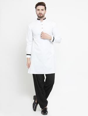 white solid long kurta - 16226455 - Standard Image - 4