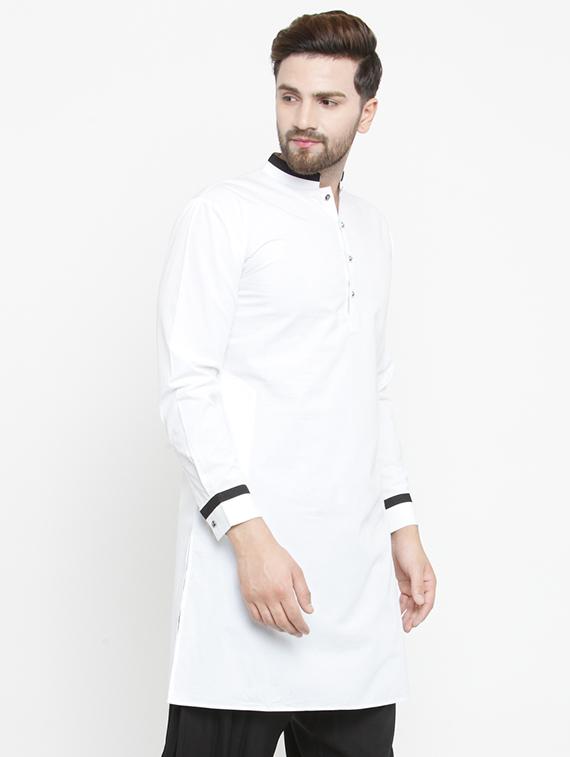 white solid long kurta - 16226455 - Zoom Image - 2