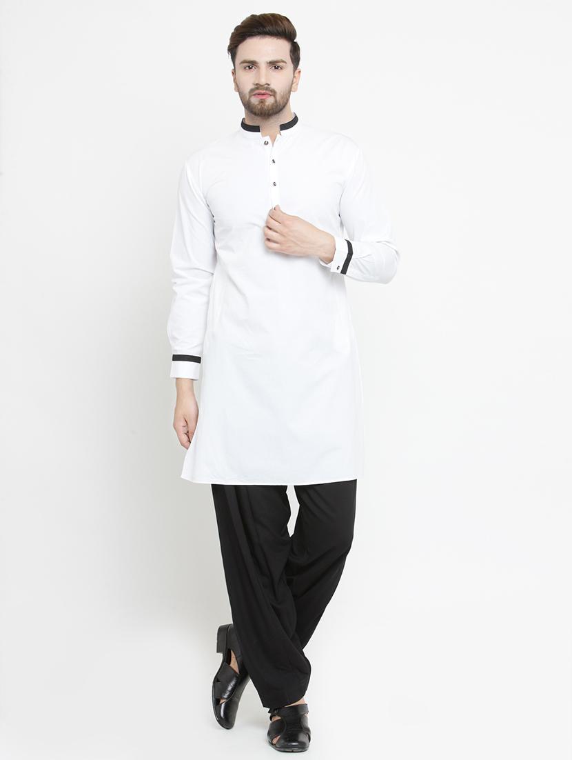 white solid long kurta - 16226455 - Zoom Image - 4