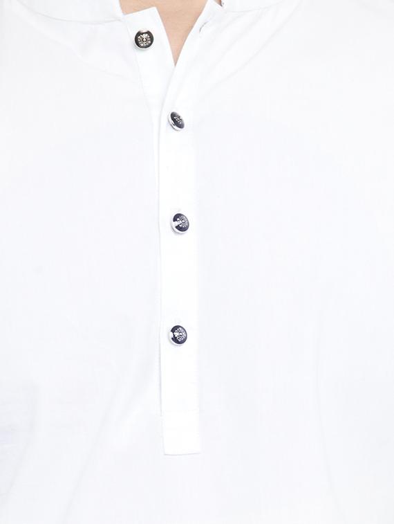 white solid long kurta - 16226455 - Zoom Image - 5