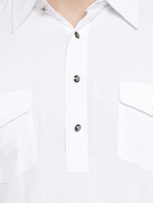 white solid pathani kurta - 16226461 - Standard Image - 5