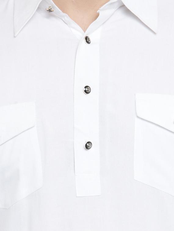 white solid pathani kurta - 16226461 - Zoom Image - 5