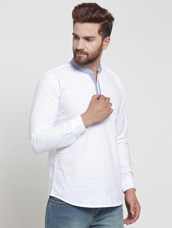 white solid short kurta - 16226464 - Zoom Image - 2