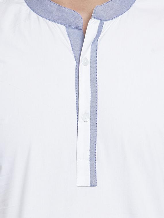 white solid short kurta - 16226464 - Zoom Image - 5
