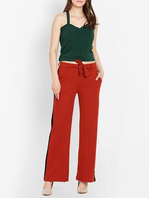 side striped tie knot wide leg trouser - 16226889 - Standard Image - 4