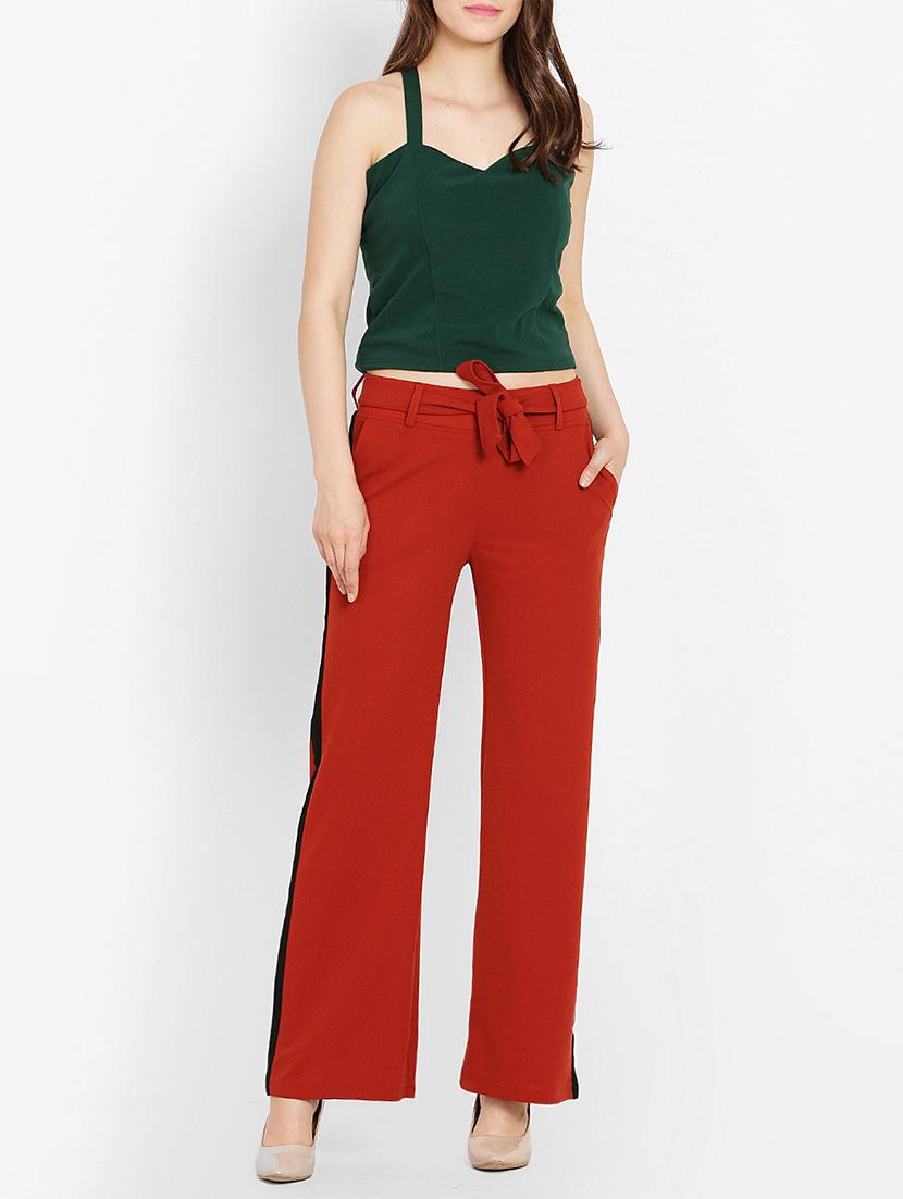 side striped tie knot wide leg trouser - 16226889 - Zoom Image - 4