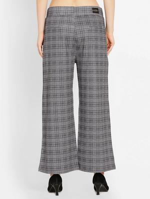 glen plaid wide leg trouser - 16226897 - Standard Image - 3