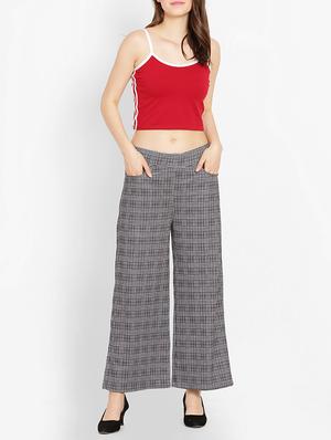 glen plaid wide leg trouser - 16226897 - Standard Image - 4