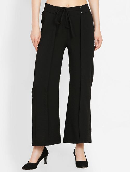 drawstring waist wide leg trouser - 16226898 - Standard Image - 1