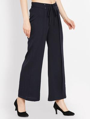 drawstring waist wide leg trouser - 16226899 - Standard Image - 2