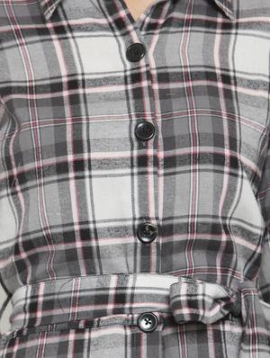 tie knot button up a-line dress - 16227113 - Standard Image - 5