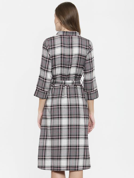 tie knot button up a-line dress - 16227113 - Zoom Image - 3