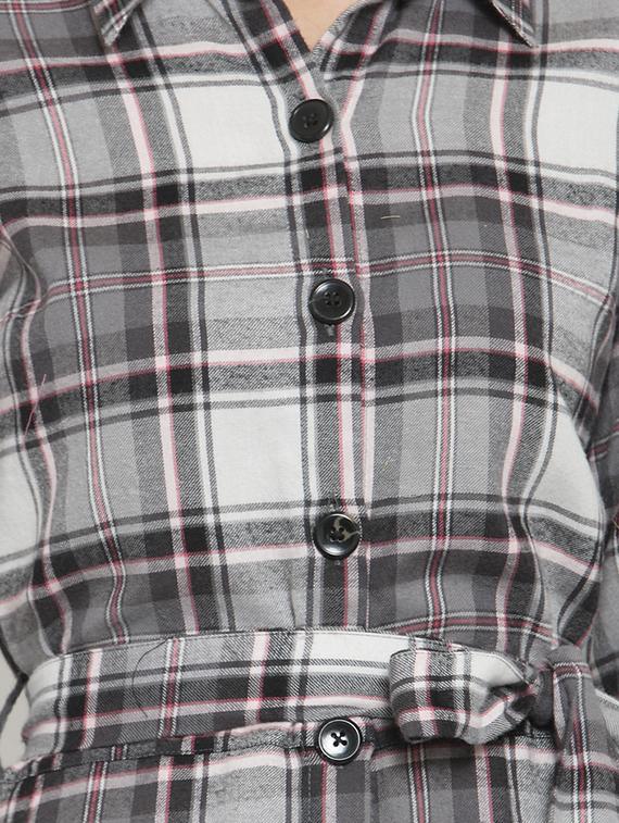 tie knot button up a-line dress - 16227113 - Zoom Image - 5