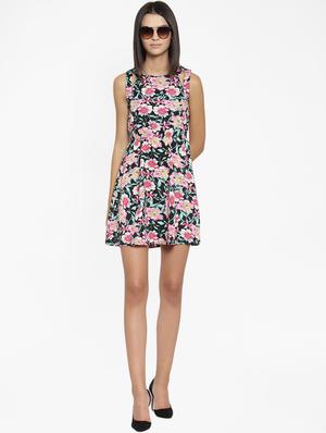 cut out detail floral a-line dress - 16227115 - Standard Image - 4