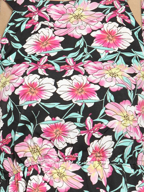 cut out detail floral a-line dress - 16227115 - Zoom Image - 5