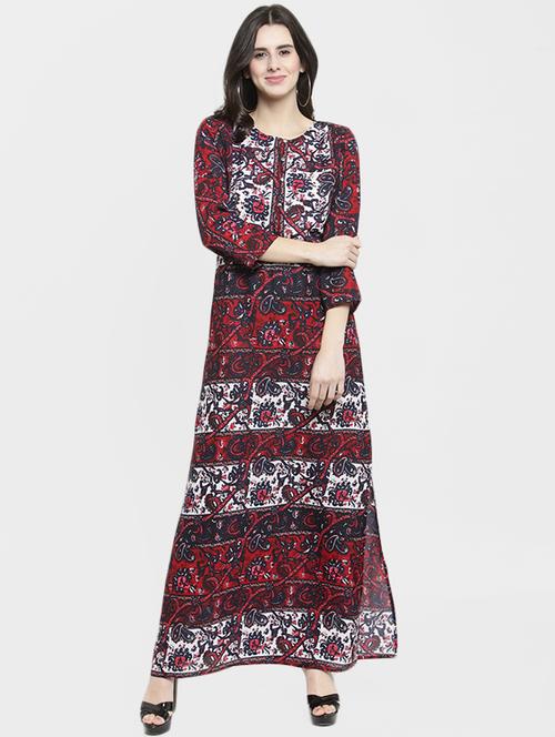 button detail maxi dress - 16227120 - Very Small Image - 1