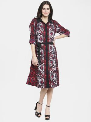 button up tie knot a-line dress - 16227122 - Standard Image - 4