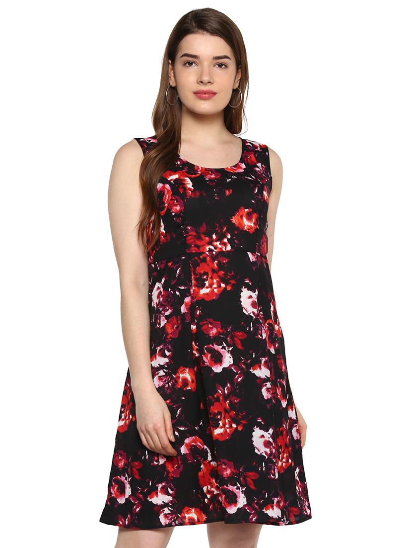 floral pleated a-line dress - 16227410 - Zoom Image - 1