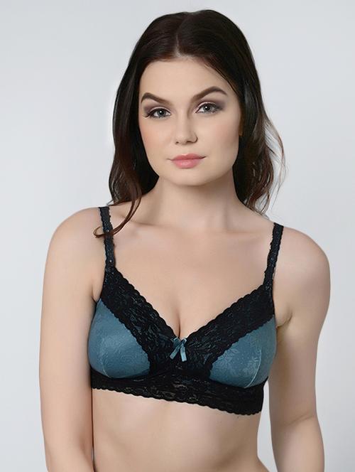 contrast lace floral bra - 16227508 - Standard Image - 1