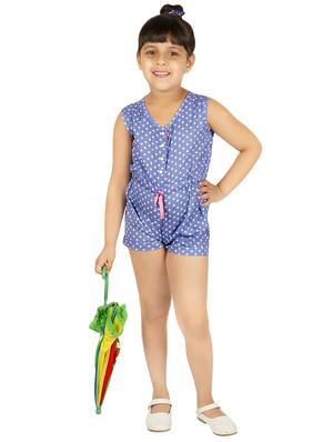 blue cotton 3/4th jumpsuit twin sets - 16228252 - Standard Image - 4