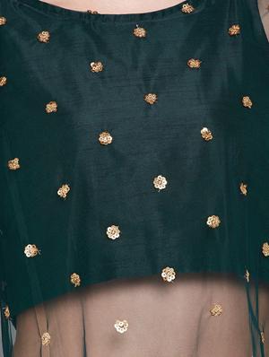 green dupion embroidered blouse - 16228278 - Standard Image - 5