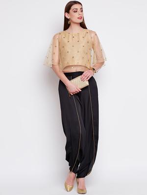 beige net embroidered blouse - 16228282 - Standard Image - 4